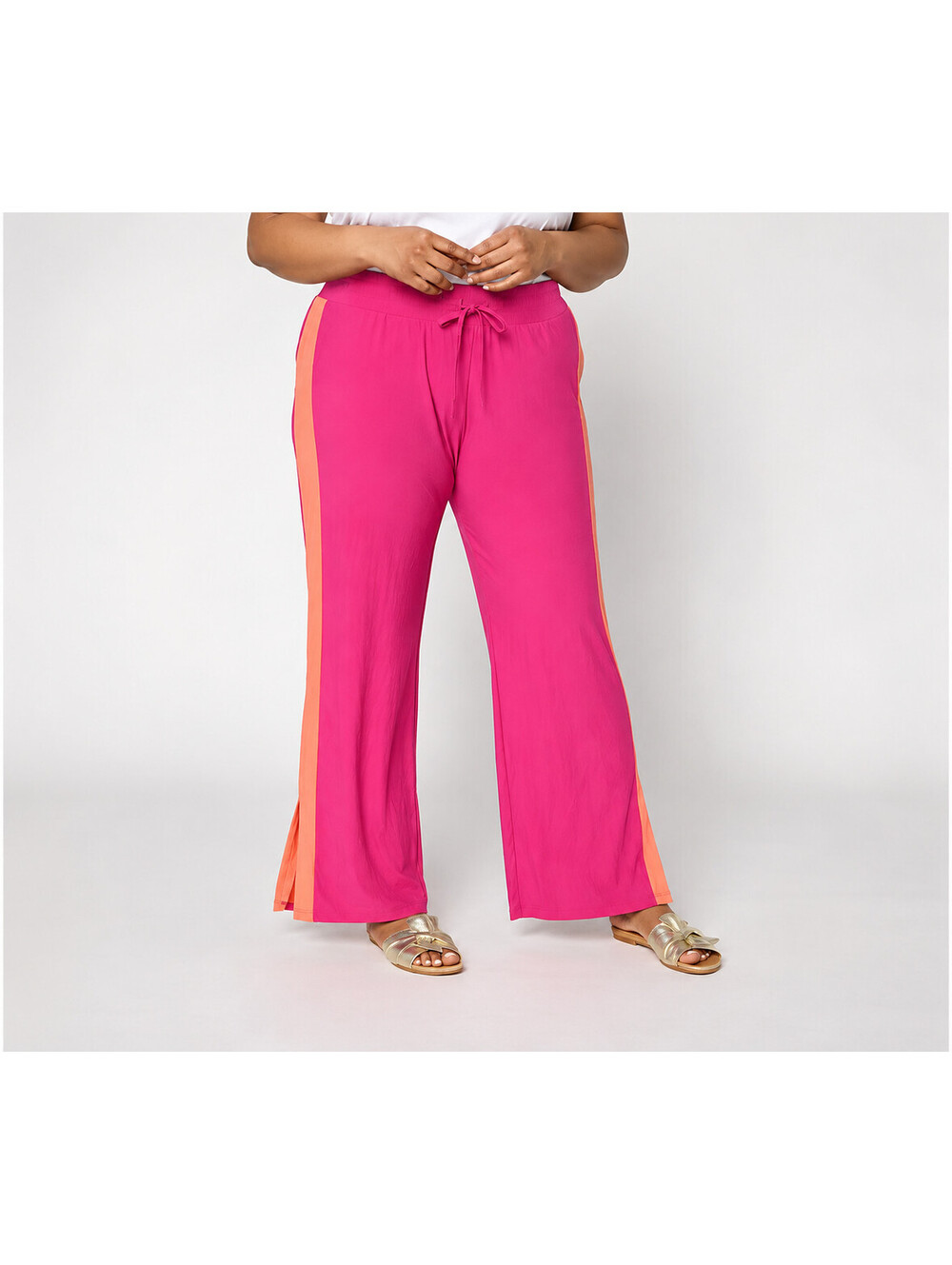 Brandis Dress Out Loud Petite Discovery Knit Colorblock Pant Glam Pink,Petite 1X